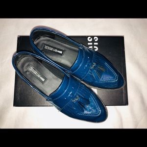 Lord and Taylor ‘Design Lab’ blue patent loafers